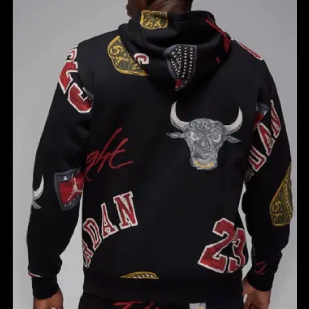 Jordan Black Hoodie with Red Logo
